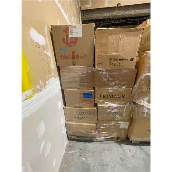 Pallet of assorted - includes Card Holder, glass cups & etc.