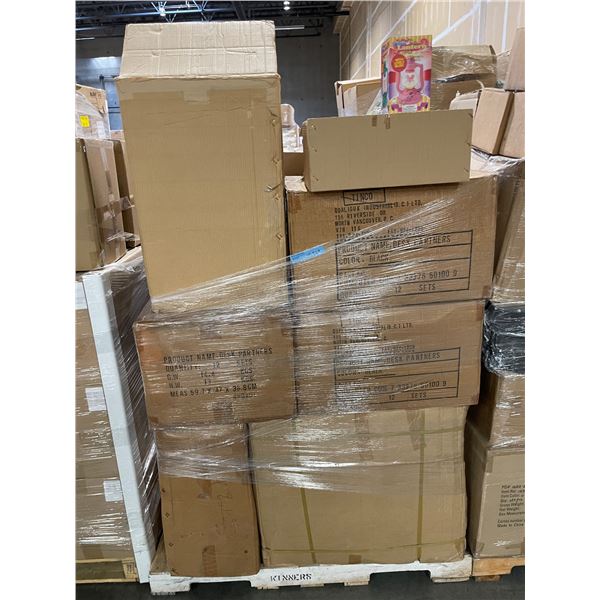 Pallet of misc. - includes toys/desk partners & etc.