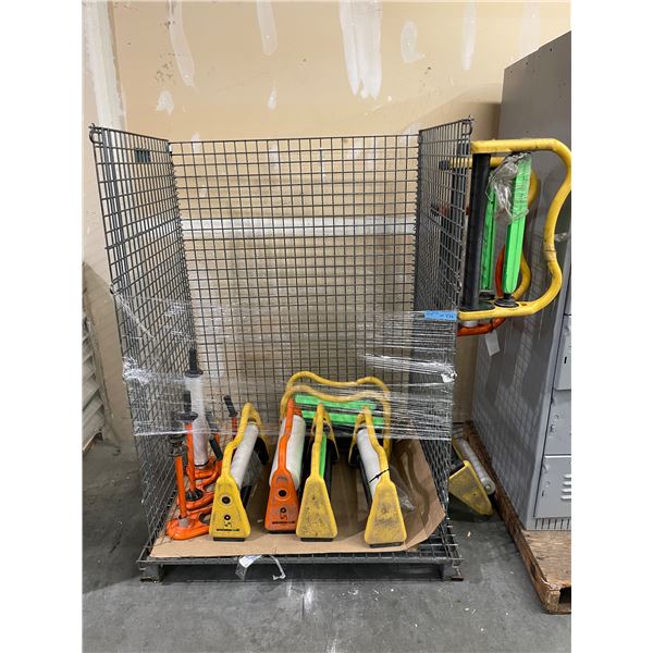 Wire cage & a large group of shrink wrap dispenser -