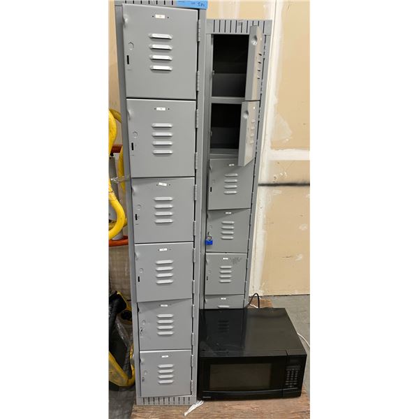 Group of 3 6 tier lockers & Danby Microwave