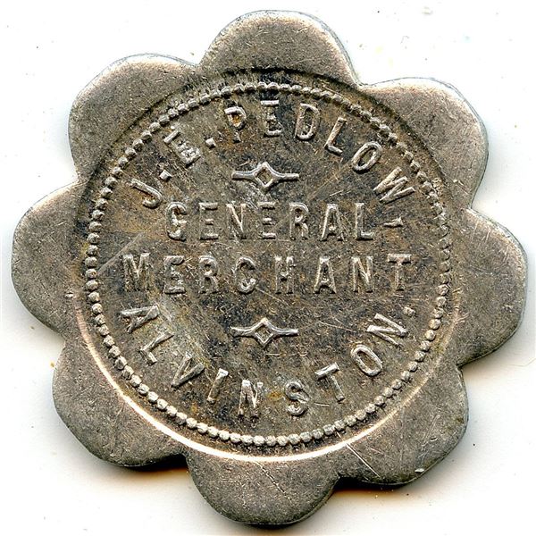 Canada Alvinston Lambton Co. Ontario J.E. Pedlow Merchant Token 24-C-E