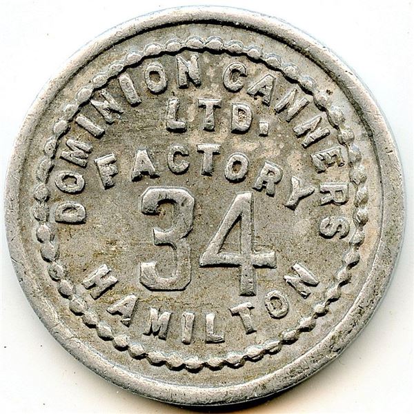 Canada Bloomfield Prince Edward Co. Ontario. Dominion Canners. Merchant Token 103-A-A