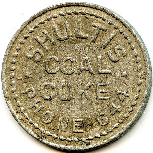 Canada Brantford Brant Co. Ontario. Shultis Coal. Merchant Token 120-Q-C