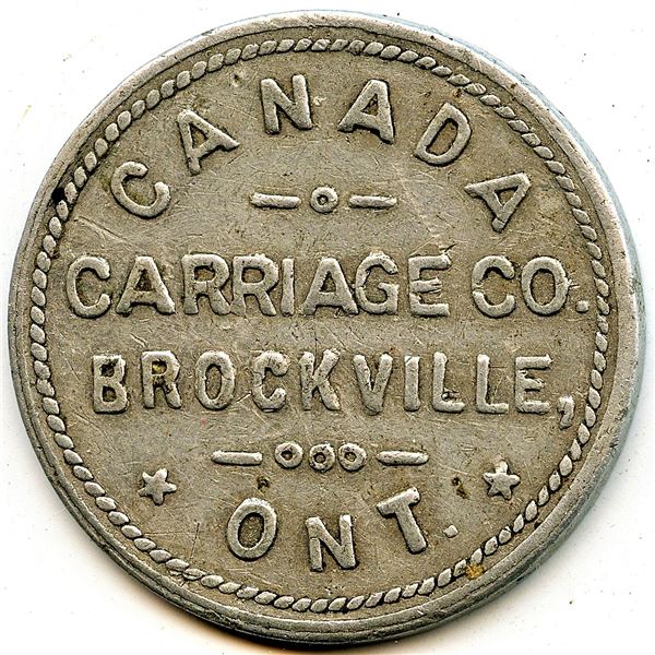 Canada Brockville Leeds Co. Ontario. Canada Carriage Co. Merchant Token 140-B-A