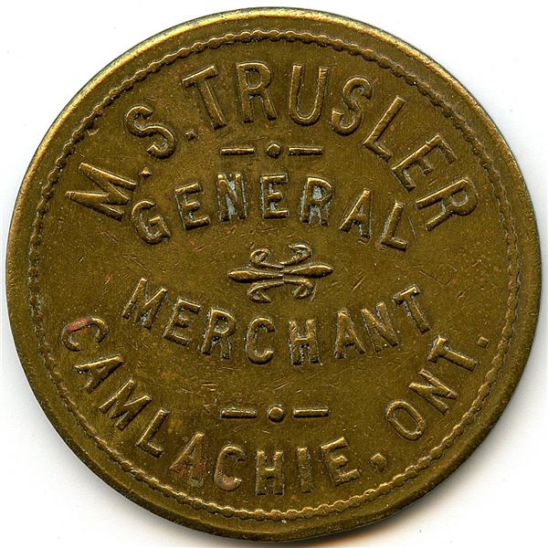 Canada Camlachie Lambton Co. Ontario. M.S. Trusler. Merchant Token 172-B-C
