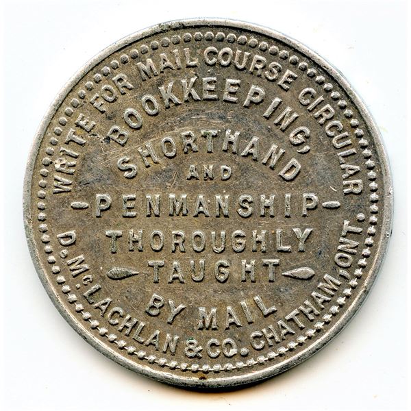 Canada Chatham Kent Co. Ontario. Canada Business College of Chatham. Merchant Token 188-C-B