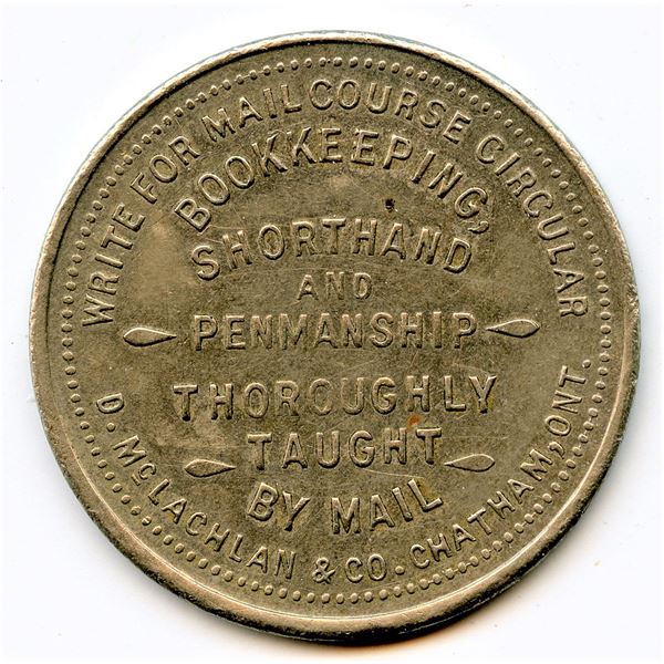 Canada Chatham Kent Co. Ontario. Canada Business College of Chatham. Merchant Token 188-C-By