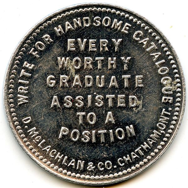 Canada Chatham Kent Co. Ontario. Canada Business College of Chatham. Merchant Token 188-C-C