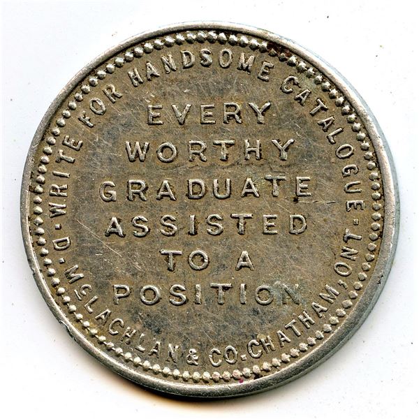 Canada Chatham Kent Co. Ontario. Canada Business College of Chatham. Merchant Token 188-C-Cy