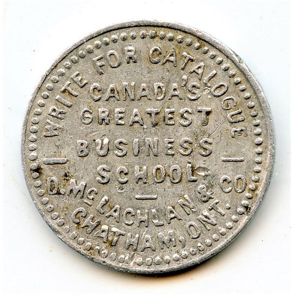 Canada Chatham Kent Co. Ontario. Canada Business College of Chatham. Merchant Token 188-C-E
