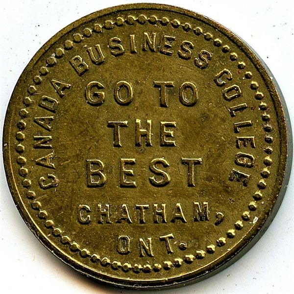 Canada Chatham Kent Co. Ontario. Canada Business College of Chatham. Merchant Token 188-C-F
