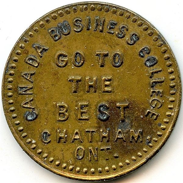 Canada Chatham Kent Co. Ontario. Canada Business College of Chatham. Merchant Token 188-C-Fw