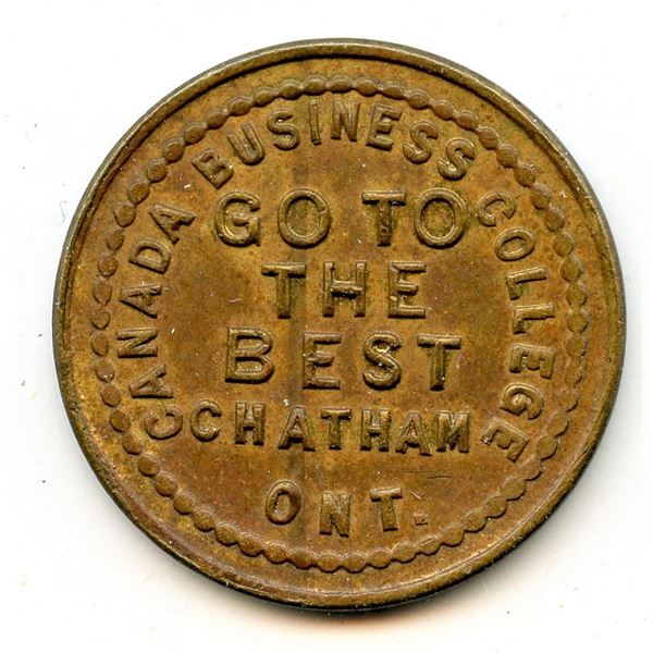 Canada Chatham Kent Co. Ontario. Canada Business College of Chatham. Merchant Token 188-C-Fy
