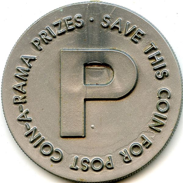 Canada Cobourg Northumberland Co. Ontario Post Coin-A-Rama Prizes. Prize Token 232-B-A