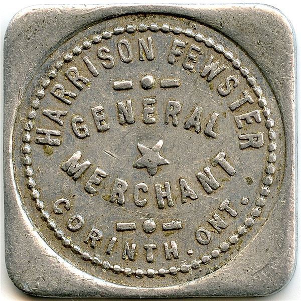 Canada Corinth Elgin Co. Ontario. Harrison Fewster. Merchant Token 256-C-D
