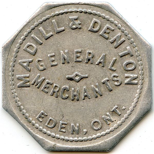 Canada Eden Elgin Co. Ontario. Madill & Denton. Merchant Token 320-C-B