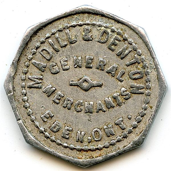 Canada Eden Elgin Co. Ontario. Madill & Denton. Merchant Token 320-C-E