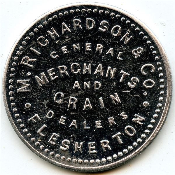 Canada Flesherton Grey Co. Ontario. M. Richardson & Co. Merchant Token 364-A-B