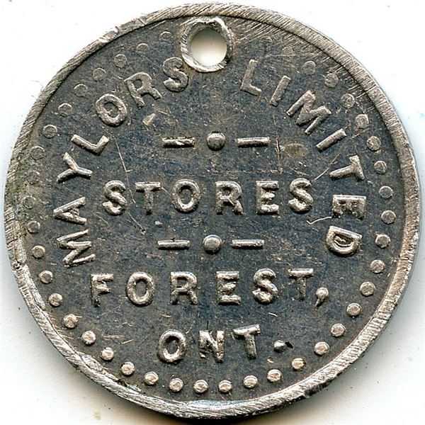 Canada Forest Lambton Co. Ontario. Maylors Limited. Merchant Token 384-E-Fx