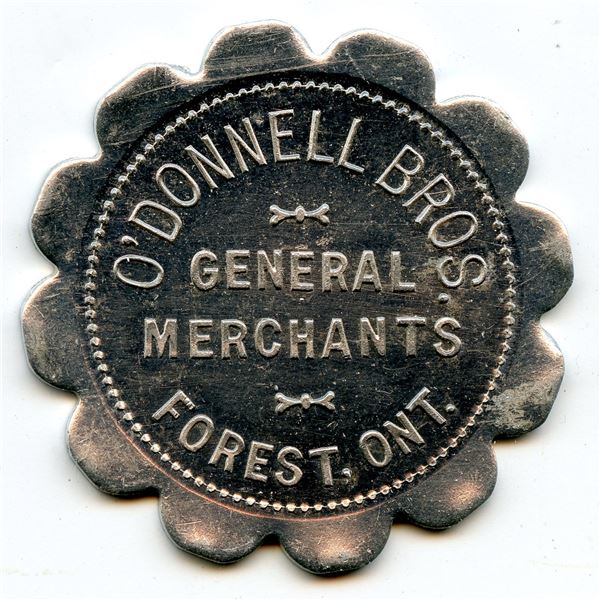Canada Forest Lambton Co. Ontario. O'Donnell Bros. Merchant Token 384-F-A