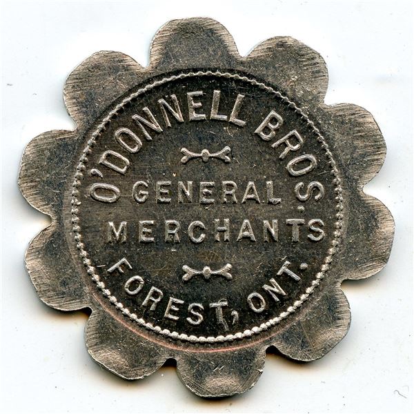 Canada Forest Lambton Co. Ontario. O'Donnell Bros. Merchant Token 384-F-C