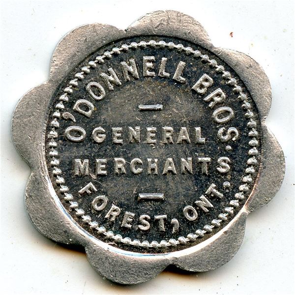 Canada Forest Lambton Co. Ontario. O'Donnell Bros. Merchant Token 384-F-F