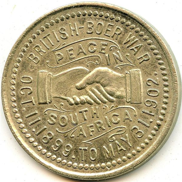 Canada Galt Waterloo Co. Ontario. 1899 - 1902 British-Boer War Clasped Hands. Advertising Token 404-