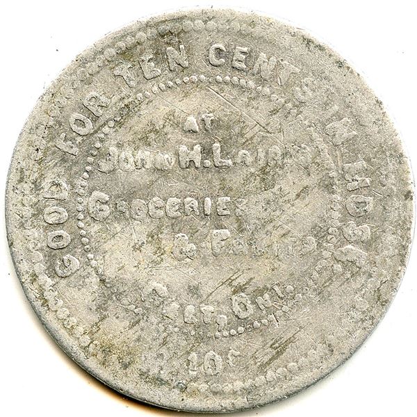 Canada Galt Waterloo Co. Ontario. John H. Laird. Merchant Token 404-B-D