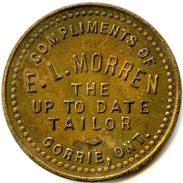 Canada Gorrie Huron Co. Ontario. E.L. Morren. Advertising Token McColl 571