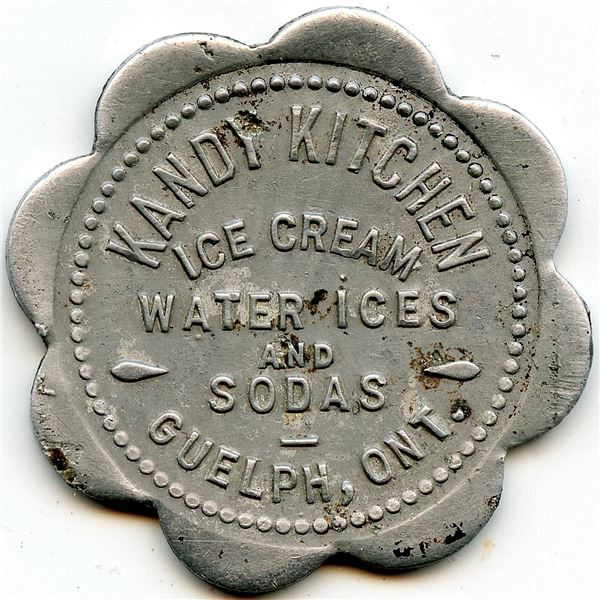 Canada Guelph Wellington Co. Ontario. Kandy Kitchen. Merchant Token 452-B-G