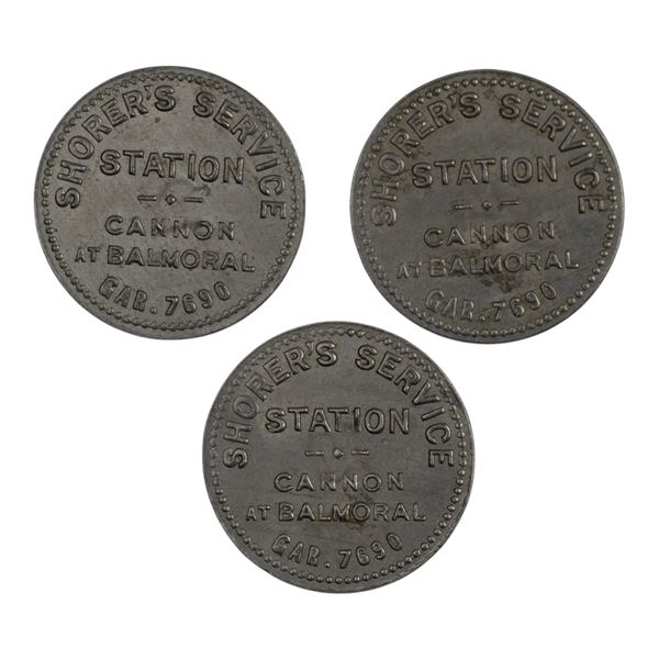 Canada Hamilton Ontario Shorer's Service Station 12, 18, 24 Cent Merchant Tokens (3 Pieces)