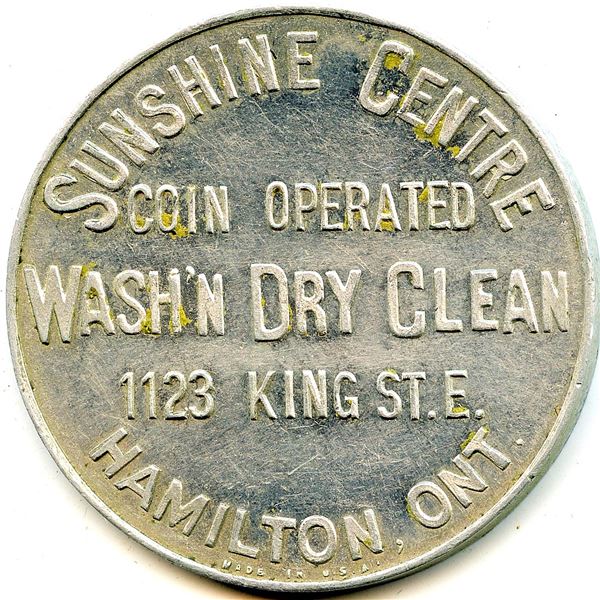 Canada Hamilton Wenthorth Co. Ontario. Sunshine Centre. Laundry Token 464-U-C