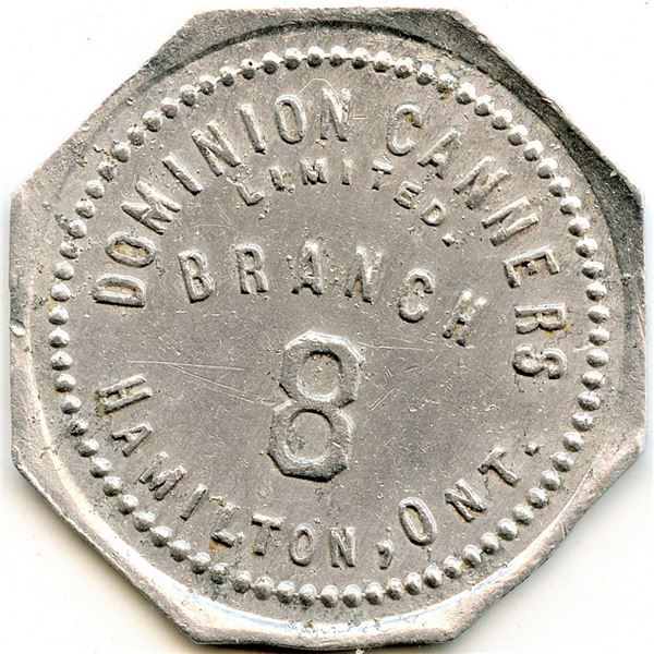 Canada Hamilton Wentworth Co. Ontario. Dominion Canners. Canning Token 464-C-B