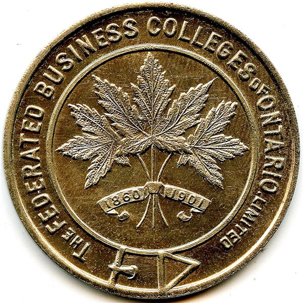 Canada Hamilton Wentworth Co. Ontario. Federated Business College. Advertising Token McColl 586
