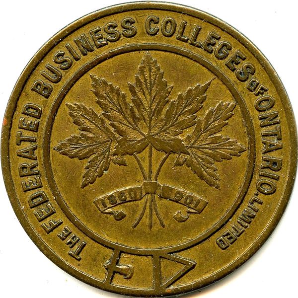 Canada Hamilton Wentworth Co. Ontario. Federated Business College. Advertising Token McColl 588
