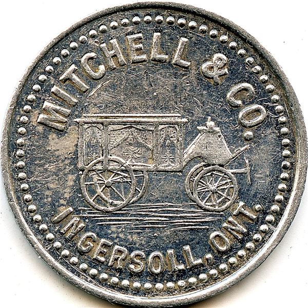 Canada Ingersoll Oxford Co. Ontario. Mitchell & Co. Advertising Token McColl 719