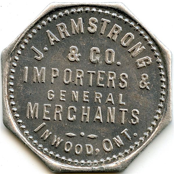 Canada Inwood Lambton Co. Ontario. J. Armstrong. Merchant Token 516-A-B
