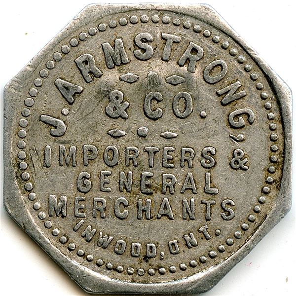Canada Inwood Lambton Co. Ontario. J. Armstrong. Merchant Token 516-B-C