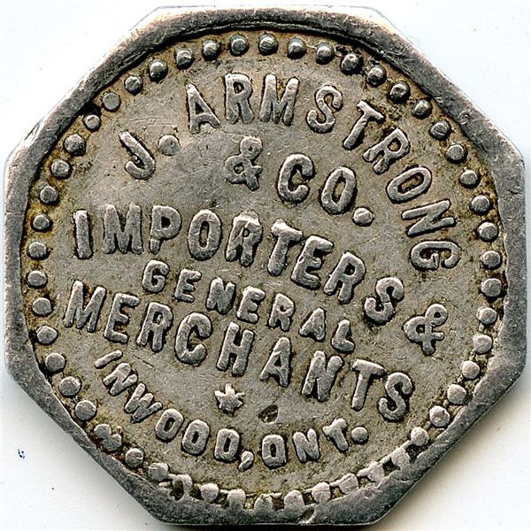 Canada Inwood Lambton Co. Ontario. J. Armstrong. Merchant Token 516-B-E