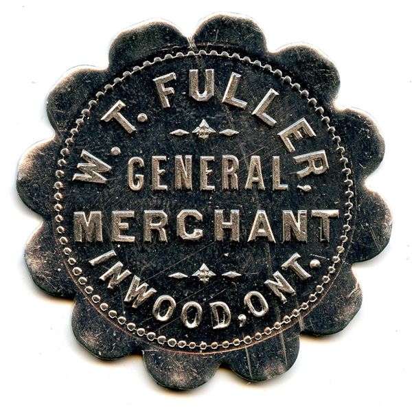 Canada Inwood Lambton Co. Ontario. W.T. Fuller. Merchant Token 516-D-A