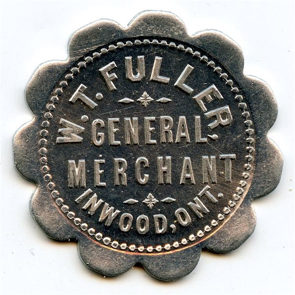 Canada Inwood Lambton Co. Ontario. W.T. Fuller. Merchant Token 516-D-B