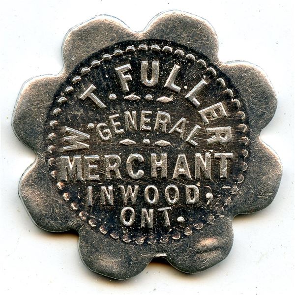 Canada Inwood Lambton Co. Ontario. W.T. Fuller. Merchant Token 516-D-E