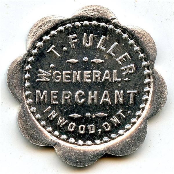 Canada Inwood Lambton Co. Ontario. W.T. Fuller. Merchant Token 516-D-F