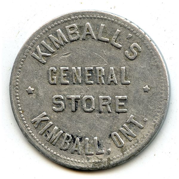 Canada Kimball Lambton Co. Ontario. Kimball's. Merchant Token 544-A-B