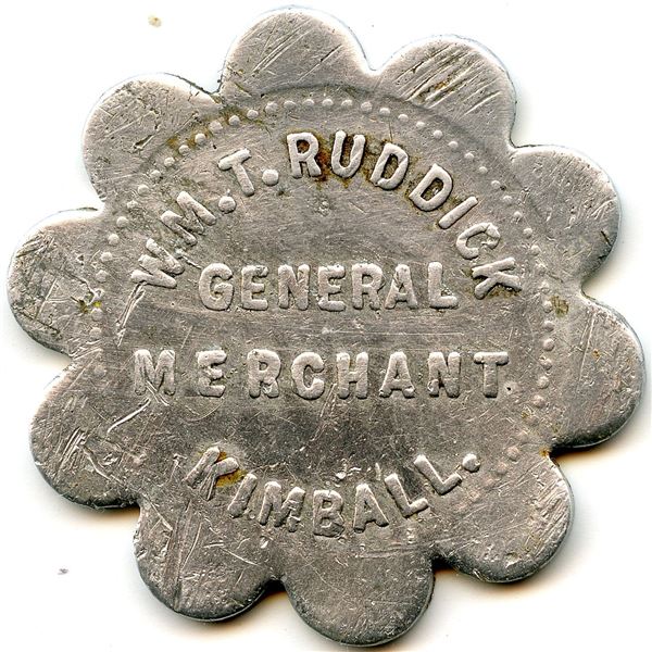 Canada Kimball Lambton Co. Ontario. Wm. T. Ruddick. Merchant Token 544-C-C