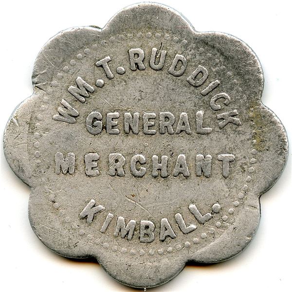 Canada Kimball Lambton Co. Ontario. Wm. T. Ruddick. Merchant Token 544-C-D