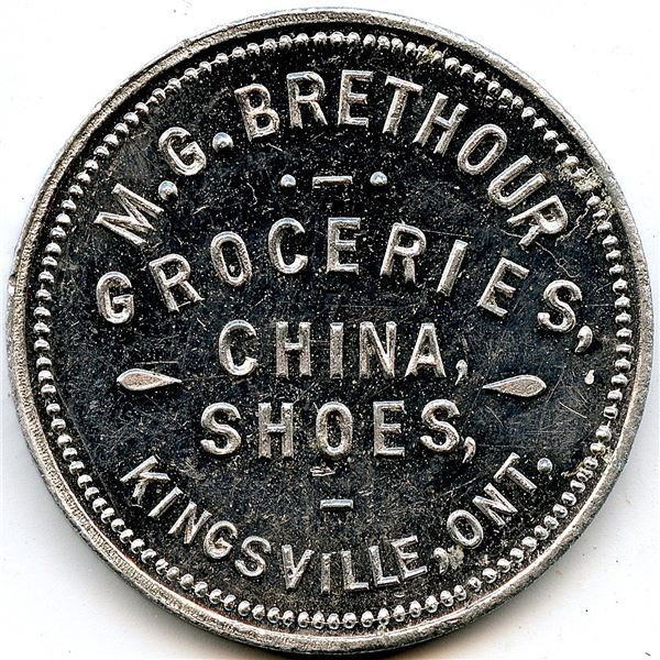 Canada Kingsville Essex Co. Ontario. M.G. Brethour. Merchant Token 556-B-B