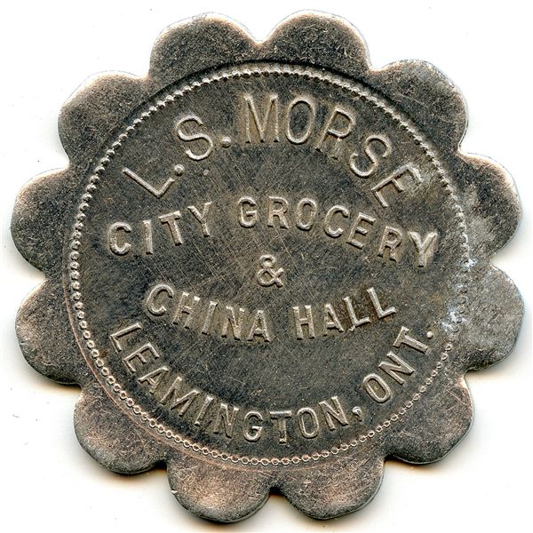 Canada Leamington Essex Co. Ontario. L.S. Morse. Merchant Token 568-F-A