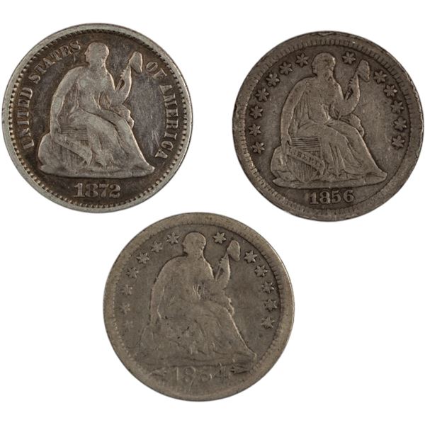 United States 1854-1872 Silver Half Dimes (3 Pieces)