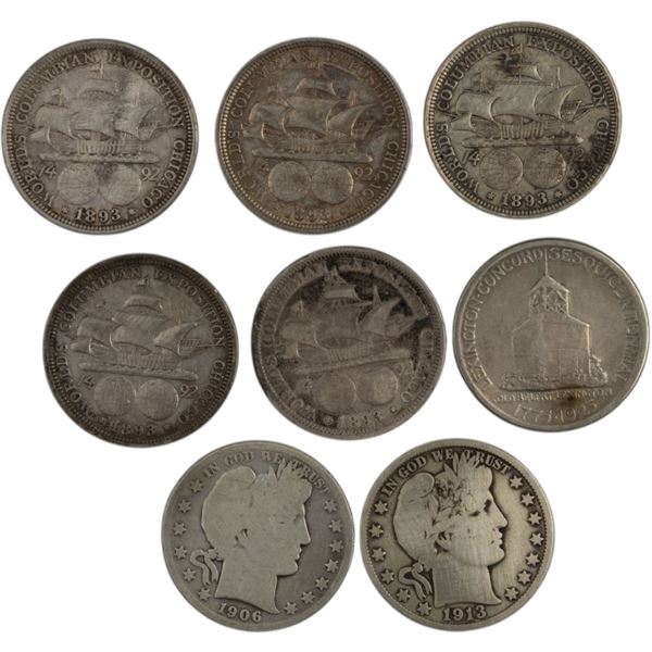 United States 1893-1925 Silver 50 Cents (8 Pieces)